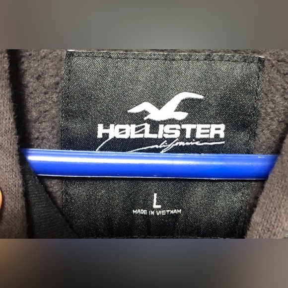 🌅Hollister Dark Gray Hooded Pullover Sweatshirt - Picture 3 of 9
